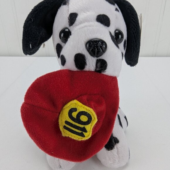 Art's Toy Firefighter Dalmatian Puppy Dog Bean Bag Plush 6" Stuffed Animal 911 - Picture 2 of 9